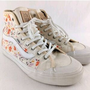 Vans Floral High-Top Sneakers - White and Cream
